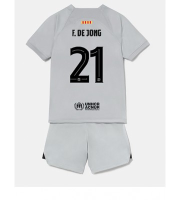 Barcelona Frenkie de Jong #21 Tredjedraktsett Barn 2022-23 Kortermet (+ Korte bukser)